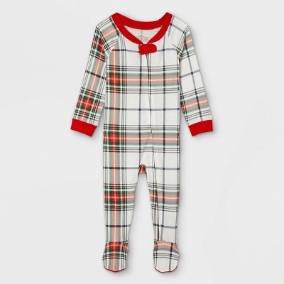 Wondershop Kid's Plaid Holiday White Tartan Pajama Set Size 12 
