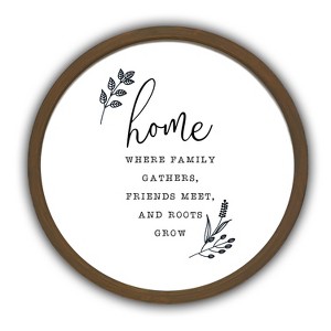 Creative Products Family Gathers 20 x 20 Round Brown Framed Print - 1 of 4