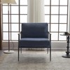 GustoWave Modern Accent Leisure Armchair with Extra Soft Padded Cushion, Retro Arm Chairs Seats Living Room Furniture, Blue - 3 of 4