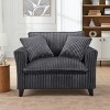 Oversized Corduroy Lazy Sofa Chair, Single Armchair with Backrest, 46.5''W Lounge Chair for Living Room Bedroom-3irtyhousy - 2 of 4