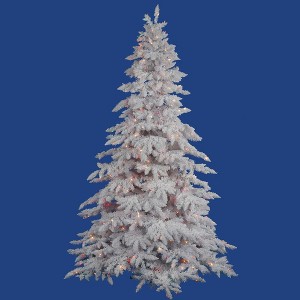 Vickerman Flocked White Spruce Artificial Christmas Tree - 1 of 2
