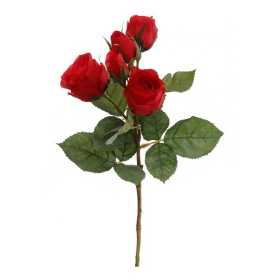 Floral Home 15.4" Red Rose Spray - 24-Piece