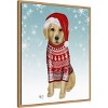 Amanti Art 23"x28" Golden Retriever in Christmas Sweater Fab Funky Framed Canvas Wall Art - 2 of 4