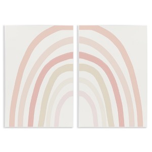 Stupell Industries Children's Soft Pastel Rainbow Shape 2pc Wall Plaque Art Set - 1 of 4
