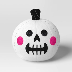 Fabric Pumpkin and Skull Figurine - Hyde and EEK! Boutique™ White - 1 of 3