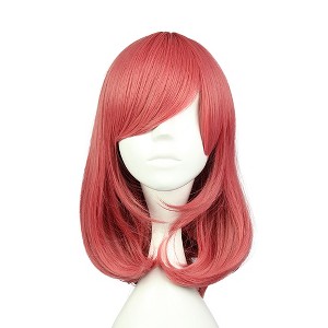 Unique Bargains Women's Curly Wigs 17" Red with Wig Cap - 1 of 4