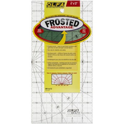 OLFA Frosted Advantage Non-Slip Ruler "The Traveler"-6"X12"