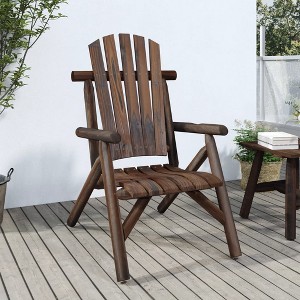 vidaXL Outdoor Adirondack-Style Patio Chair with Burned-Look Finish - Durable Solid Spruce Wood - 26.8x33.9x40.6 inches - 1 of 4