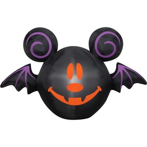 Gemmy Airblown Inflatable Mickey Mouse as Jack O' Lantern Bat, 3 ft Tall, Black - 1 of 4