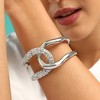 SOHI Women's Metallic Silver The Opposta Cuff Bracelet - 3 of 4