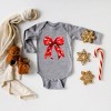 The Juniper Shop Coquette Christmas Snowflake Bow Baby Long Sleeve Bodysuit - 2 of 3