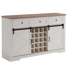 Bella Depot 54"W Farmhouse Kitchen Wine Bar Sideboard Storage Cabinet, 3 Drawers - 1 of 4