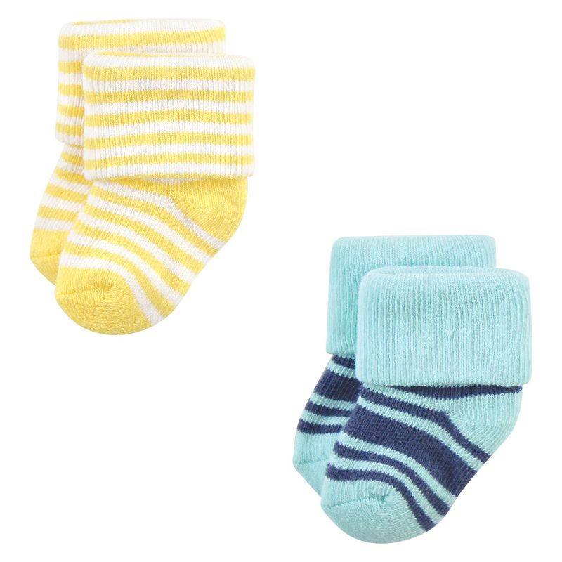 Hudson Baby Infant Boy Cotton Rich Newborn and Terry Socks, Surf Dude, 5 of 7