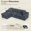 Celebalcony 104" Modular Sectional Sofa L-Shape Couch with Oversized Chaise - 4 of 4