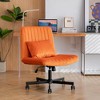 Dsvimoy Task and Office Chair Cross Legged Desk Chair with Wheels for Office and Study, Orange, 26"*22.5"*11" - 2 of 4