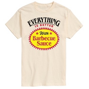 Men's - Instant Message - Everything Is Better Barbecue Sauce Label Short Sleeve Graphic T-Shirt - 1 of 4