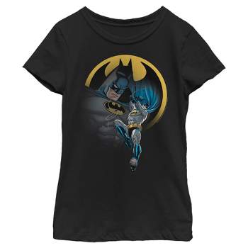 Girl's Batman Bat Signal Portrait T-Shirt