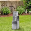 Northlight Speckled Modern Style 3-Tier Rainfall Outdoor Water Fountain - 24" - Gray - 2 of 4
