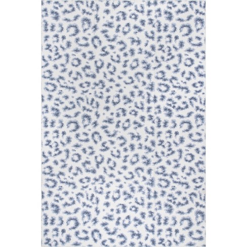 Nuloom Mason Machine Washable Contemporary Leopard Print Area Rug, Blue ...