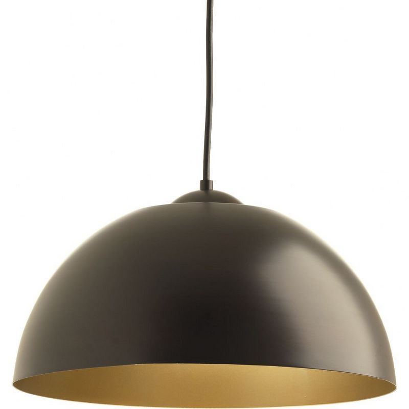 Progress Lighting Dome Collection 1-Light LED Pendant, Satin Aluminum Finish, Painted Silver Interior, Steel Material, 1 of 5