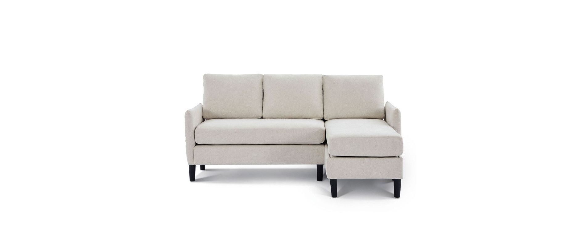 Hyleory 3-Seater L-Shaped Sectional Sofa with Chaise, Small Linen-Look Fabric Couch for Living Room or Studio
