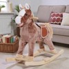 Mshliw Plush Rocking Horse for Toddlers, Ride-On Toy with Wooden Base, Soft Saddle Rocker for Kids Indoor Play, Birthday Gift, Christmas gift - 2 of 4