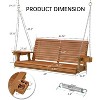 Real Relax Wooden Outdoor Porch Swings with Upgraded 22" Deep Seat, Heavy Duty 880 Lbs Swing Bench Chair for for Patio, Backyard, Garden - 2 of 4