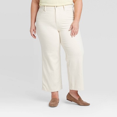plus size high waisted wide leg jeans