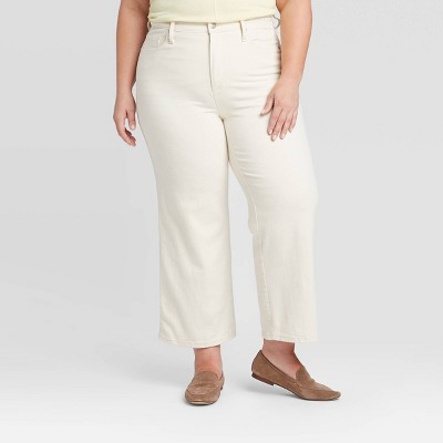 plus size wide leg cropped jeans