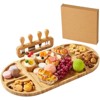 Wooden Mini Charcuterie Boards, Wood Serving Trays and Platters,Wooden Small Cheese Board Dinnerware Sets with Knives and Forks for Parties, Desserts - 2 of 4