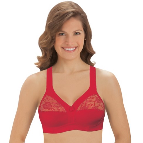 Collections Etc Underwire free Comfortable Cotton Bra 44d Red Target