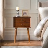ORRD Nightstand with 2 Drawers, Small Side End Table with Storage, Modern Bedside Table with Gold Accents，Walnut - 2 of 4