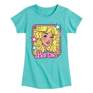 Girls' - Barbie - Barbie 70S Face Stars- Girls Fitted Short Sleeve Graphic T-Shirt Fitted Short Sleeve Graphic T-Shirt - 1 of 4