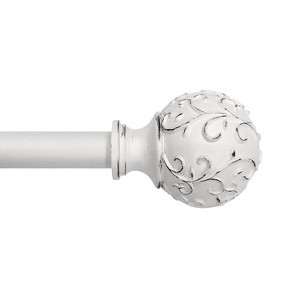 Lumi Home Furnishings 36"x66" Decorative Drapery Single Rod Set with Farmhouse Ball finials White - 1 of 4