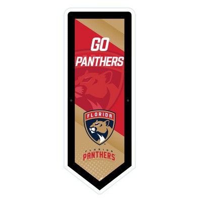 Evergreen Ultra-Thin Glazelight LED Wall Decor, Pennant, Florida Panthers- 9 x 23 Inches Made In USA