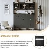 ORRD Multifunctional Hall Tree with 6 Flip Drawers & Tempered Glass Doors, White Shoe Cabinet Entryway Organizer with Storage Shelf & 4 Hooks - 4 of 4