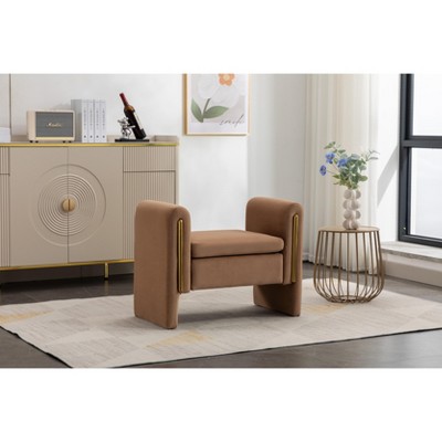 33.5"/53.1" Bedroom End Bench, Modern Velvet/Teddy Fabric Upholstered Shoe Bench 4A - ModernLuxe