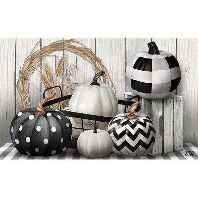 Pumpkin Garden Style Striped Doormat Classic Black White - Temu