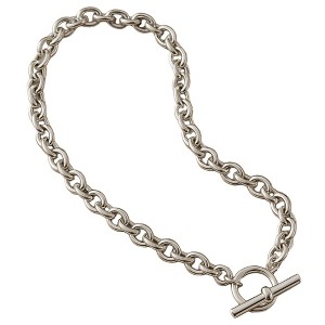 Oval Link Toggle Necklace for Women Heavy Weight 14KT Gold Plated Stainless Steel 18"Ginger Lyne Collection - 1 of 4