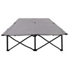 vidaXL Two Person Folding Sun Lounger Black Steel - 3 of 4