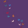 Men's Design By Humans Flying Paper Cranes Birds By Magnussons T-Shirt - 2 of 3