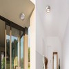 18.5W LED Integrated Matte White Outdoor Indoor Flush Mount Ceiling Light with Faux Wood Accent - Globe Electric: ETL Listed, Dimmable - 4 of 4