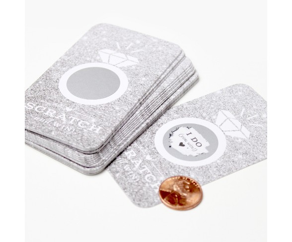 24ct Glitter Scratch Off Game Cards Light Silver
