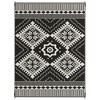 Outsunny Outdoor Patio Rug, Large Camping Carpet with Carrying Bag, 9' x 12' Waterproof Plastic Straw, Reversible, White & Black Toothed Rhombus - 4 of 4