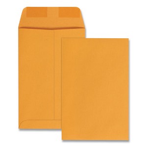 Quality Park Catalog Envelope, 28 lb Bond Weight Kraft, #1, Square Flap, Gummed Closure, 6 x 9, Brown Kraft, 100/Box - 1 of 4