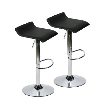 ELECWISH Set of 2 Barstool, Adjustable Swivel Bar Stools with PU Leather and Chrome Base, Gaslift Pub Counter Chairs
