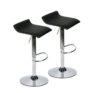 ELECWISH Set of 2 Barstool, Adjustable Swivel Bar Stools with PU Leather and Chrome Base, Gaslift Pub Counter Chairs - 1 of 4