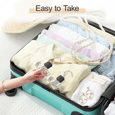 Akoasm 2-Piece Rotating Metal Tank Top Hanger Set for Clothing Storage-Black