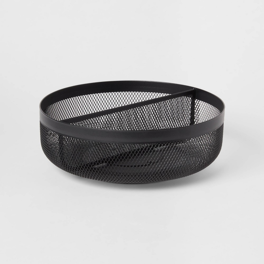 11" Metal Mesh Turn Table Black - Brightroom