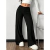 Clearlove Women's High Waist Wide Leg Pants Stretchy Button Fly Casual Palazzo Trousers with Zip Closure - 2 of 4